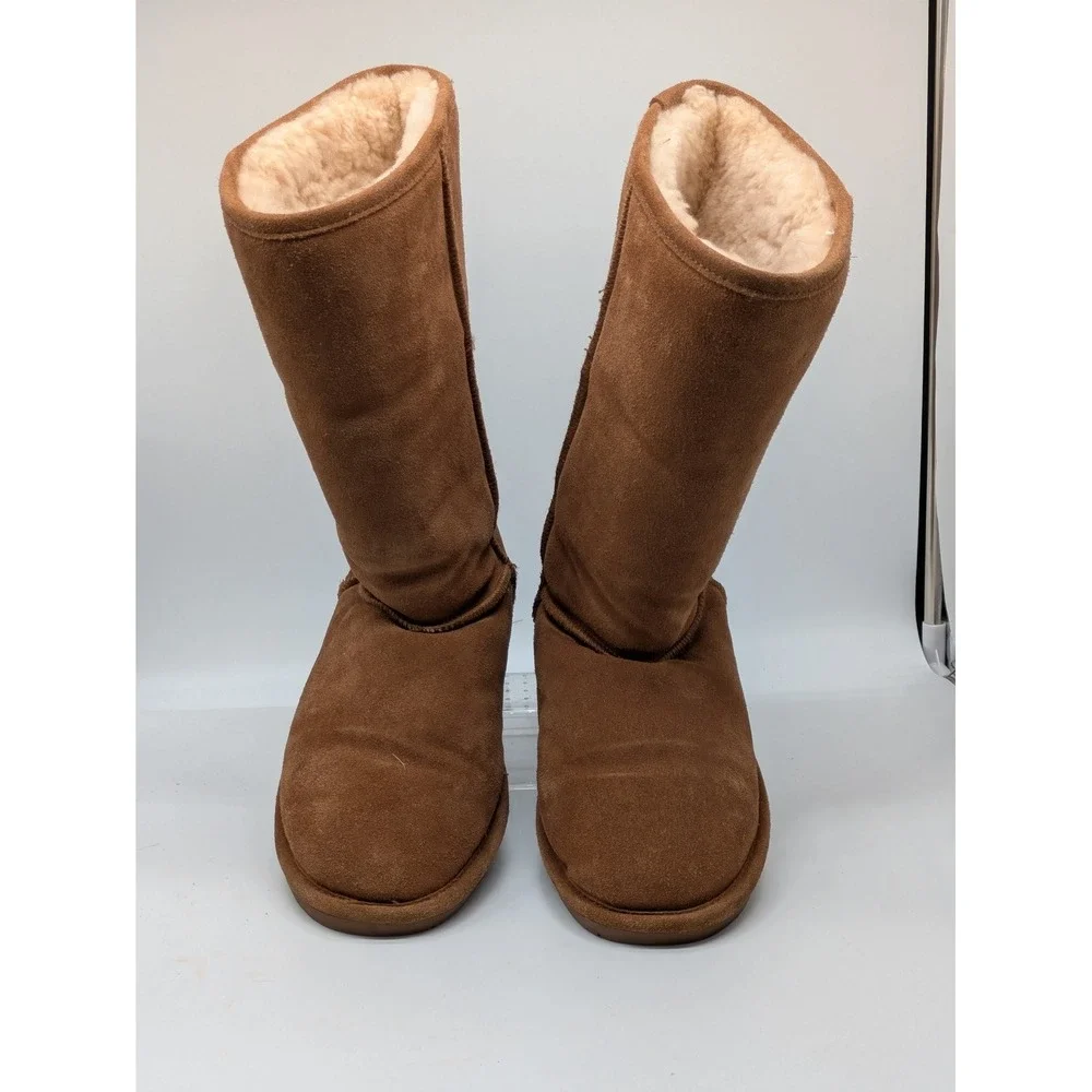 BEARPAW Women's Boots Size 11 Brown Suede Shearling Lined Tall Winter Boots